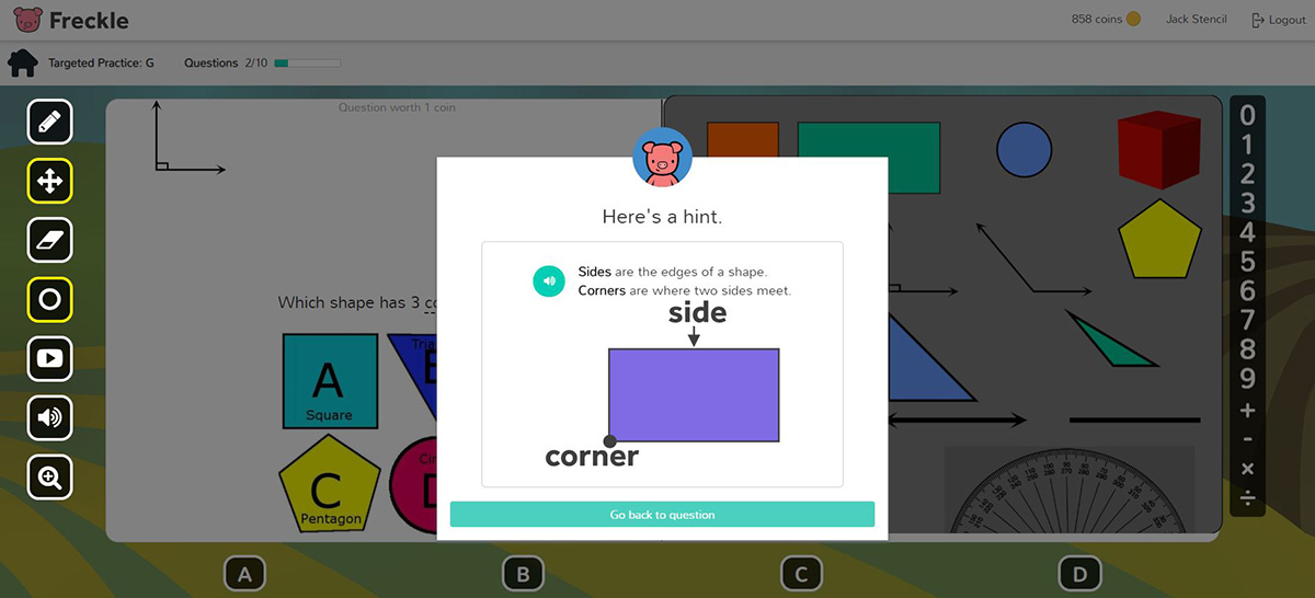 Freckle feature slide