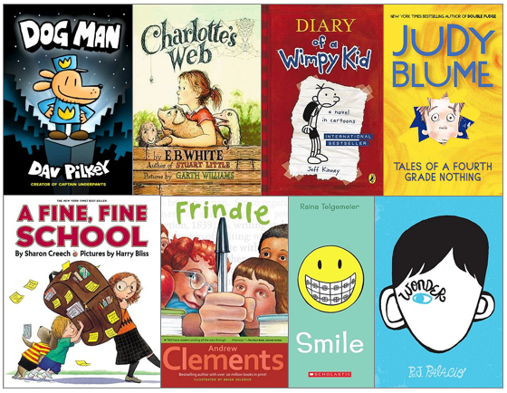 Most popular, best fiction and nonfiction books for students in third grade, fourth grade, and fifth grade, elementary school