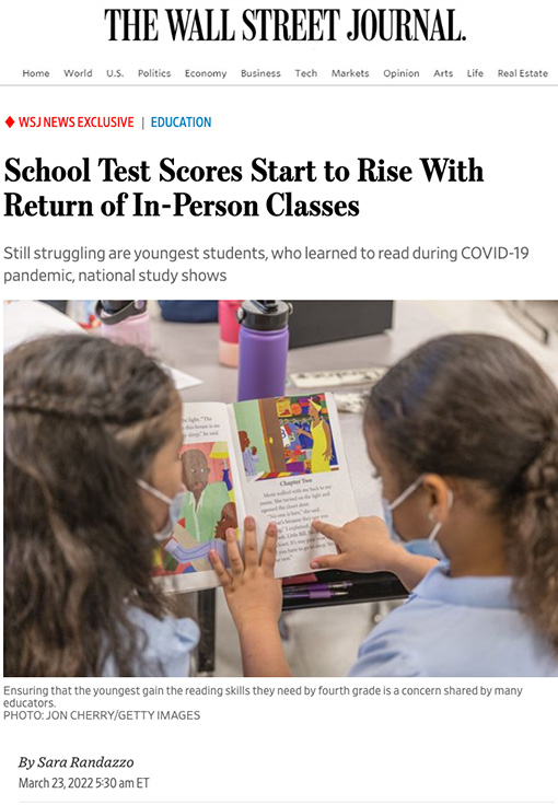 Wall Street Journal article about How Kids Are Performing