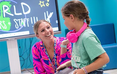 smiling teacher girl