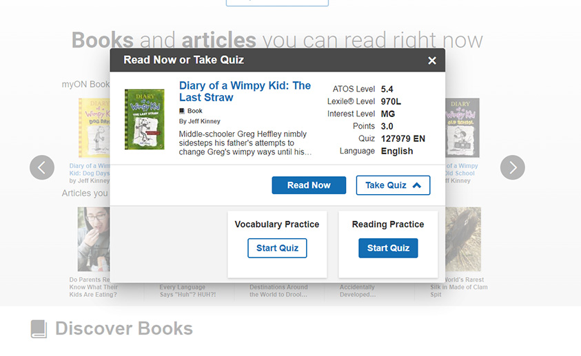 Accelerated Reader read now screenshot