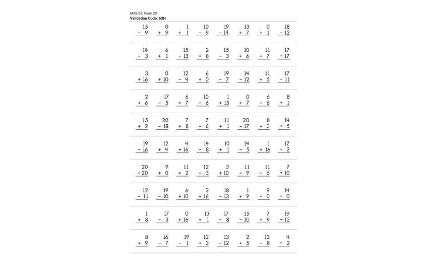 Mixed Addition and Subtraction screenshot in Star CBM.