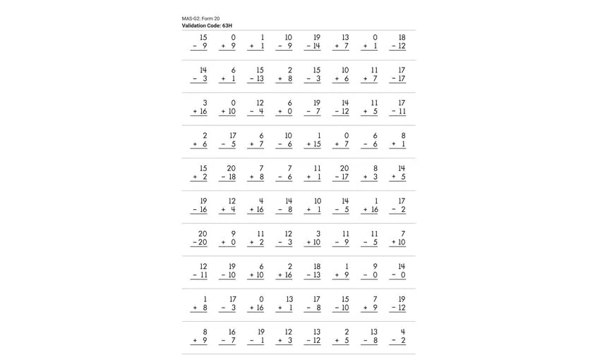 Mixed addition and subtraction worksheet