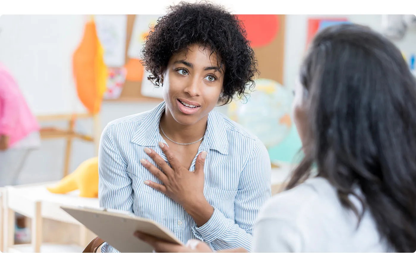 teachers discussing
