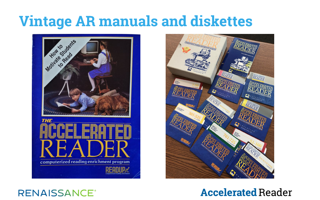 Vintage Accelerated Reader manuals and diskettes
