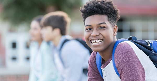 Smiling boy outside