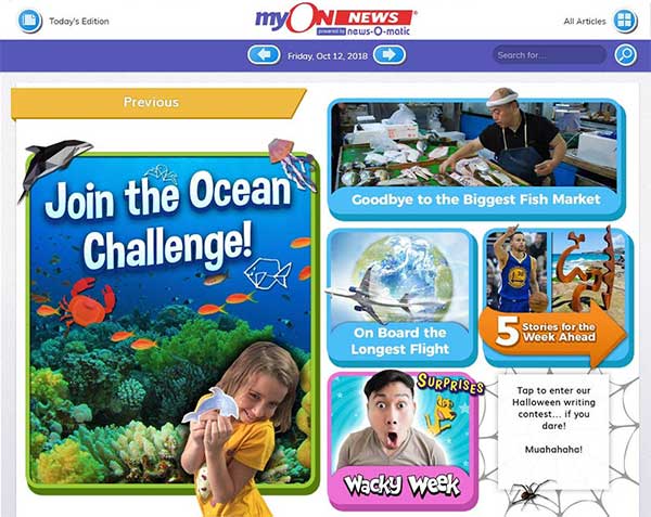 myON News screenshot - Join the Ocean Challenge