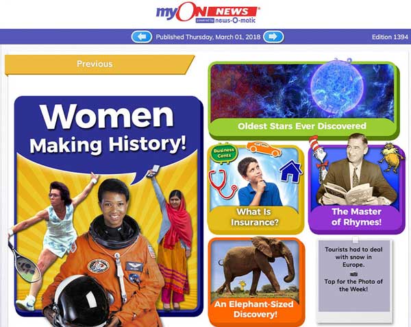 myON News screenshot - Women Making History!