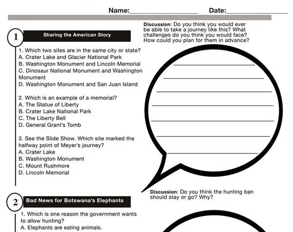 myON News screenshot - Discussion Guide
