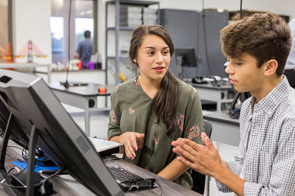 Students on computer