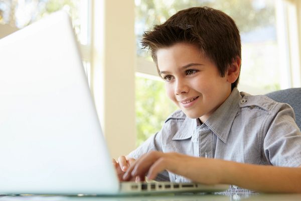 Young boy at laptop