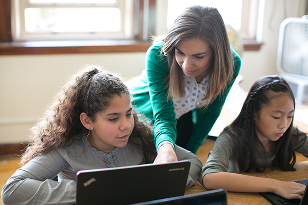 Teacher and students