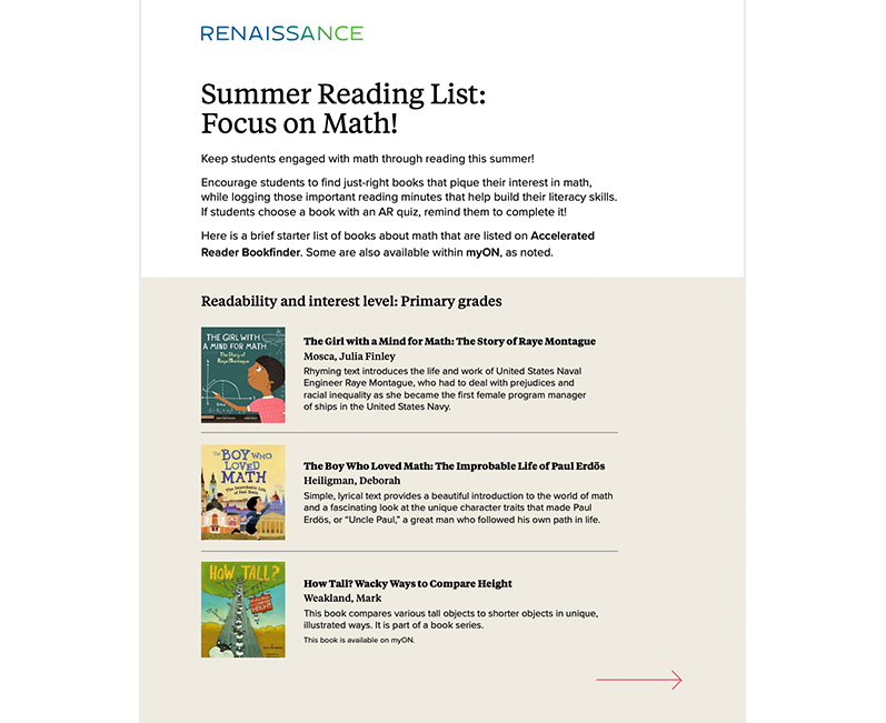 Summer Reading List: Focus on Math!