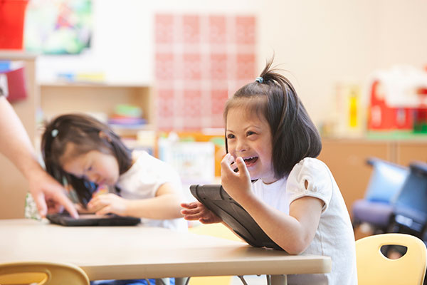 Young girl laughing