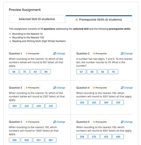 Recommended prerequisite targeted practice questions