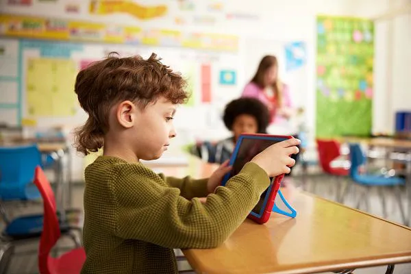 Little boy on tablet
