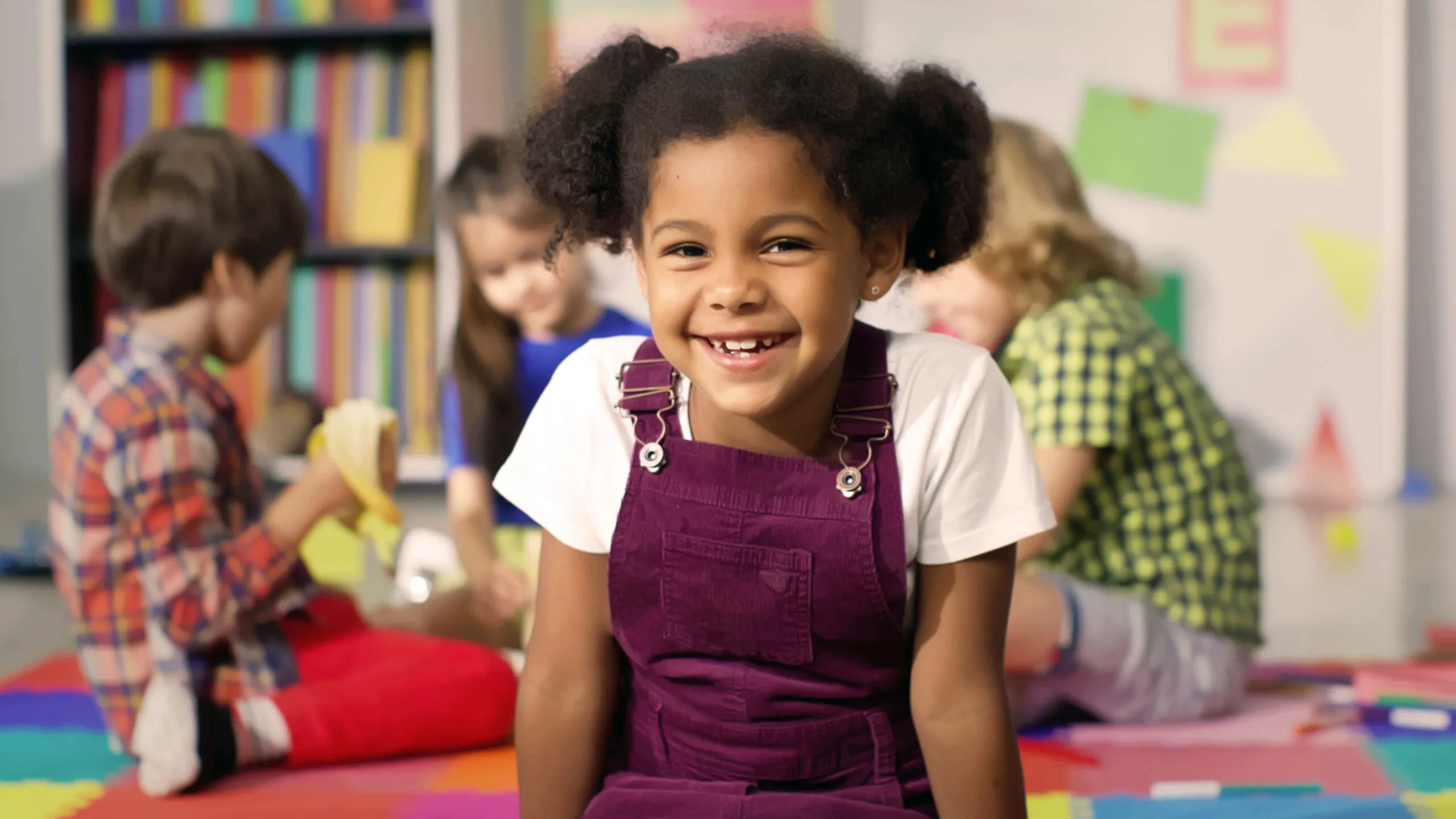 Preschool girl in classroom