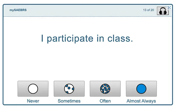 mySABERS student screen