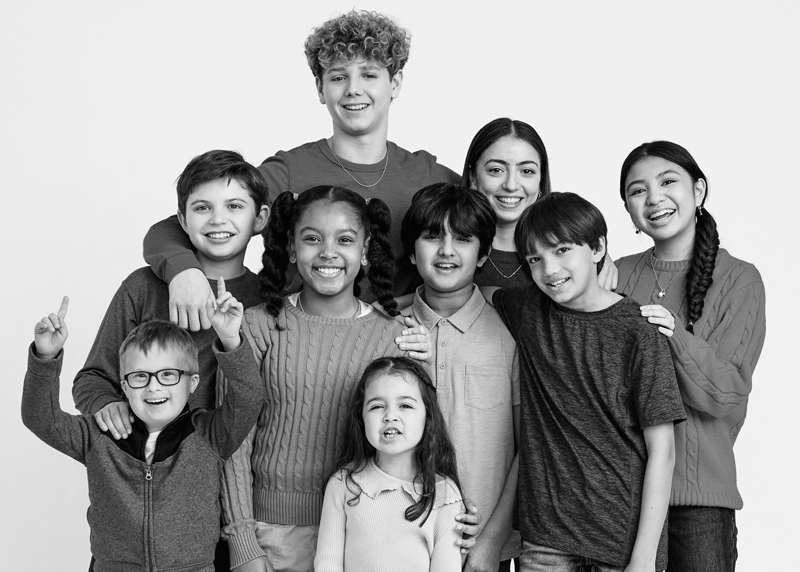 portrait of a group of diverse students