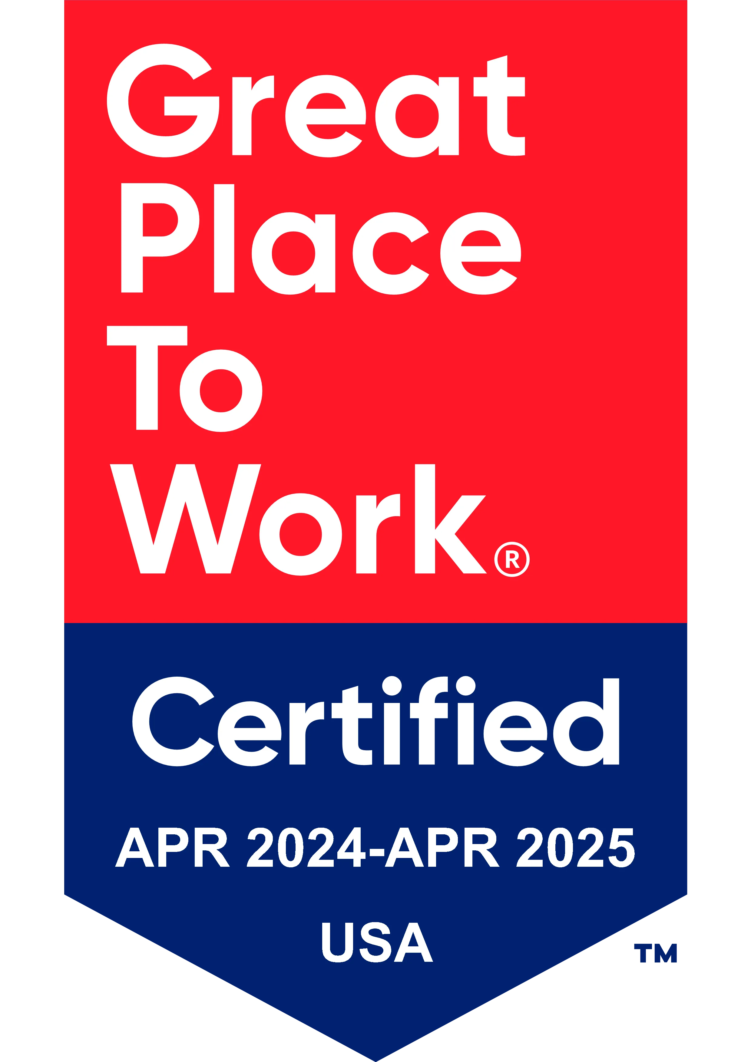 Badge for an Great Place To Work award