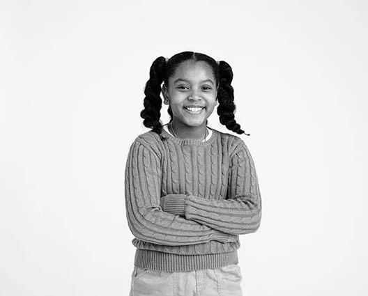 Girl with arms folded