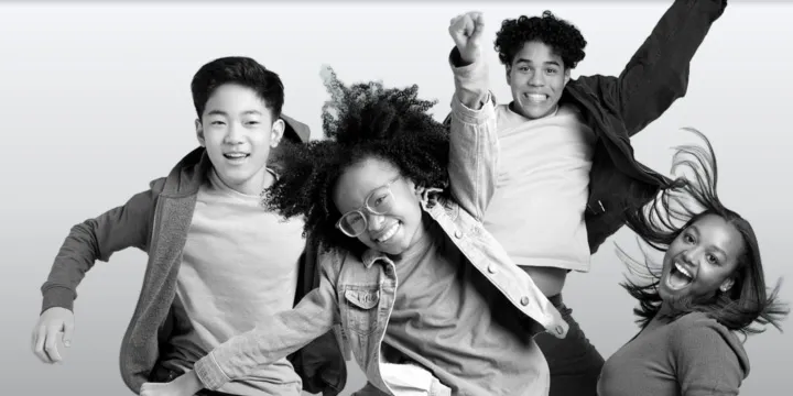 An excited group of students
