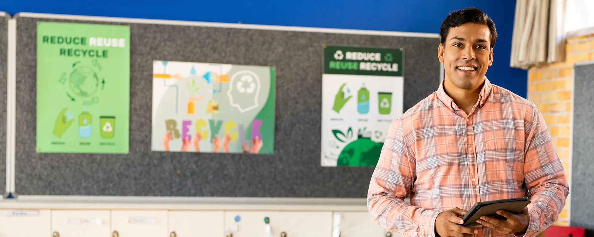 A teacher searching for Renaissance resources on a tablet