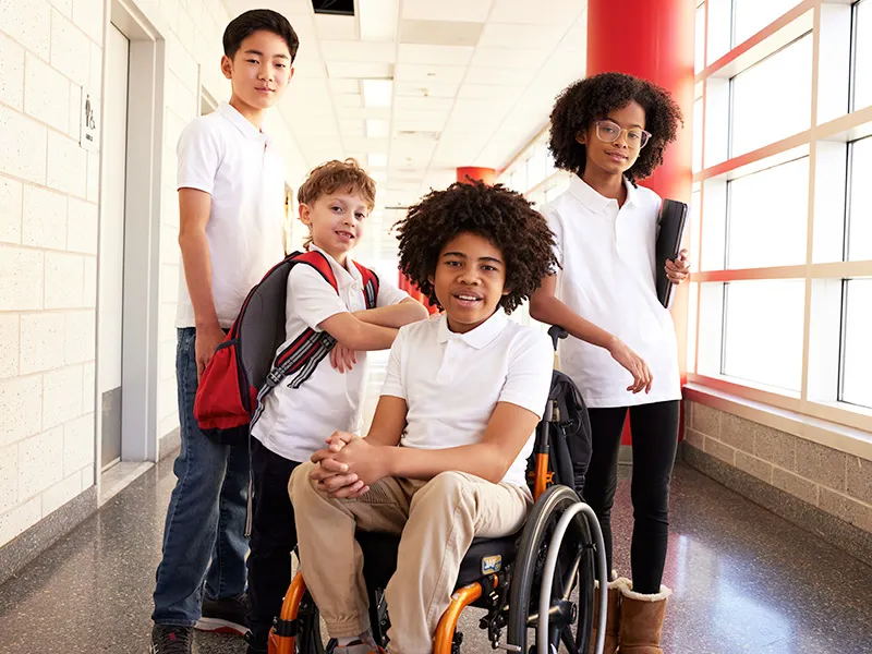 A group of students at a school