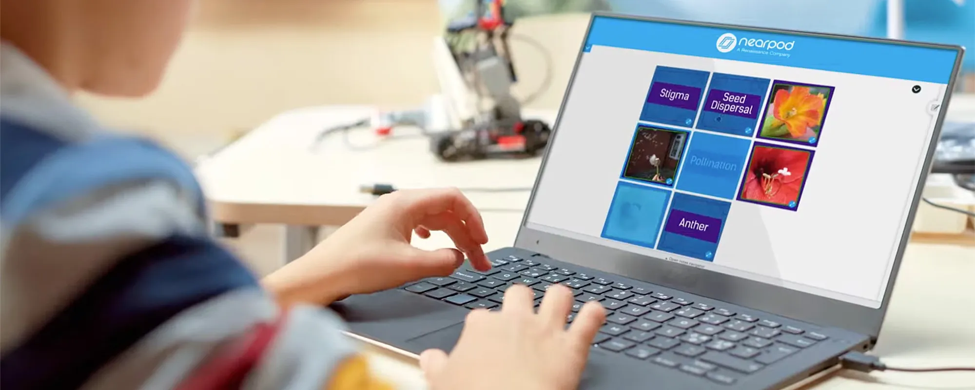 a student using Nearpod on a laptop
