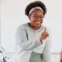 A female teacher in her classroom