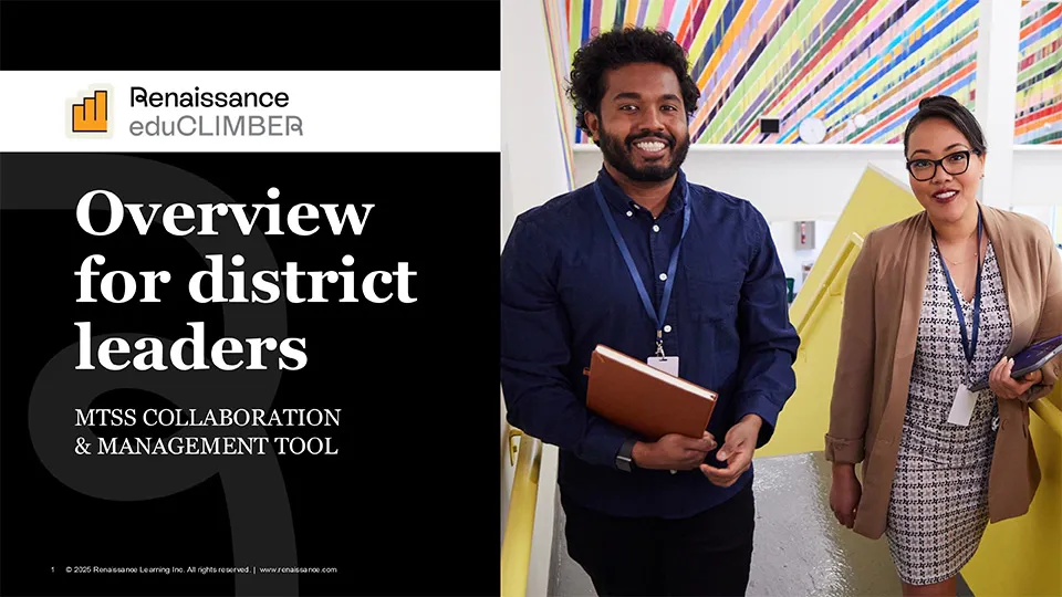 Renaissance eduCLIMBER Overview for district leaders brochure cover