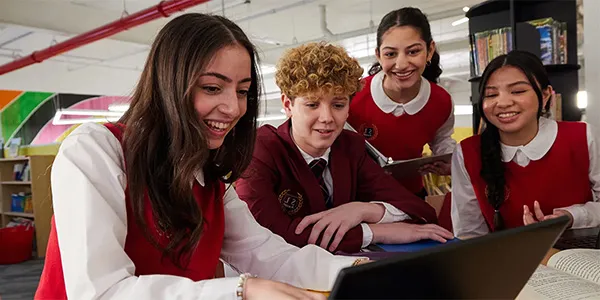 Students using Renaissance on a laptop