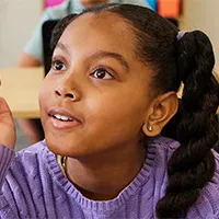 A girl in a classroom