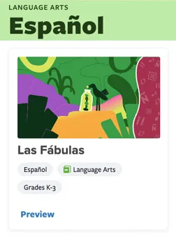 An image of a Flocabulary Español lesson card 