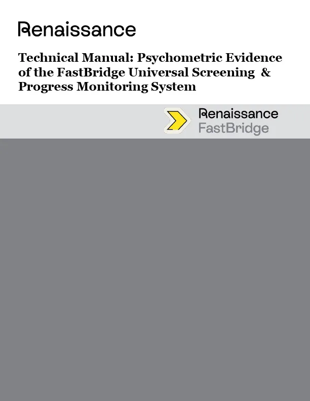 Renaissance FastBridge technical manual cover image