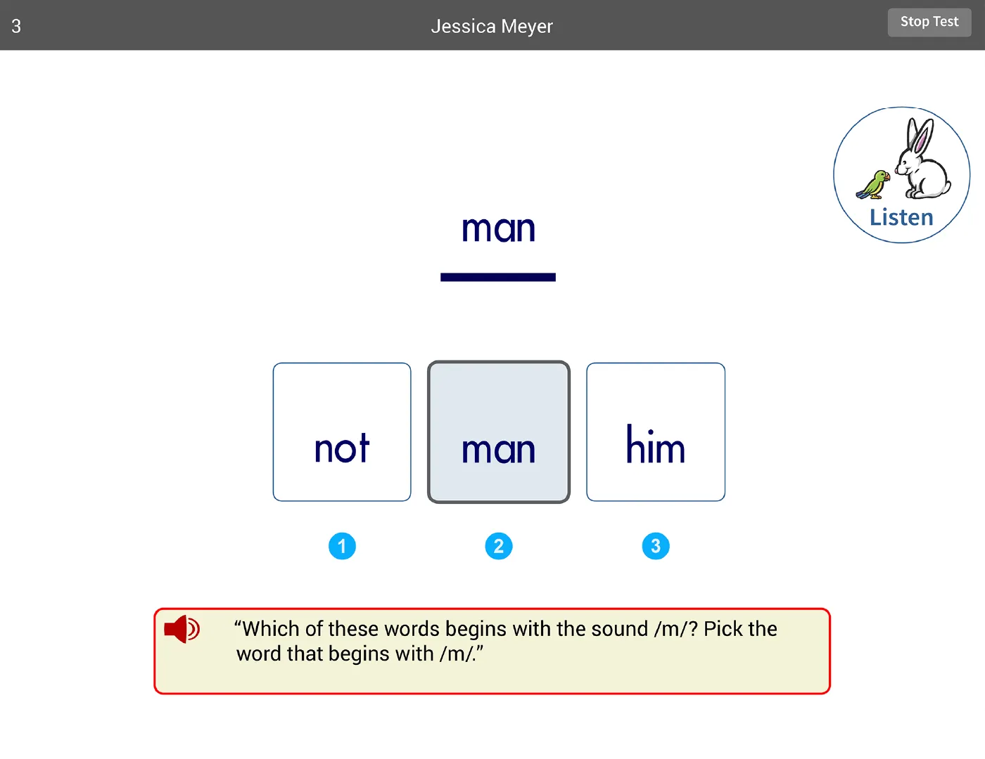phonics and word recognition sample