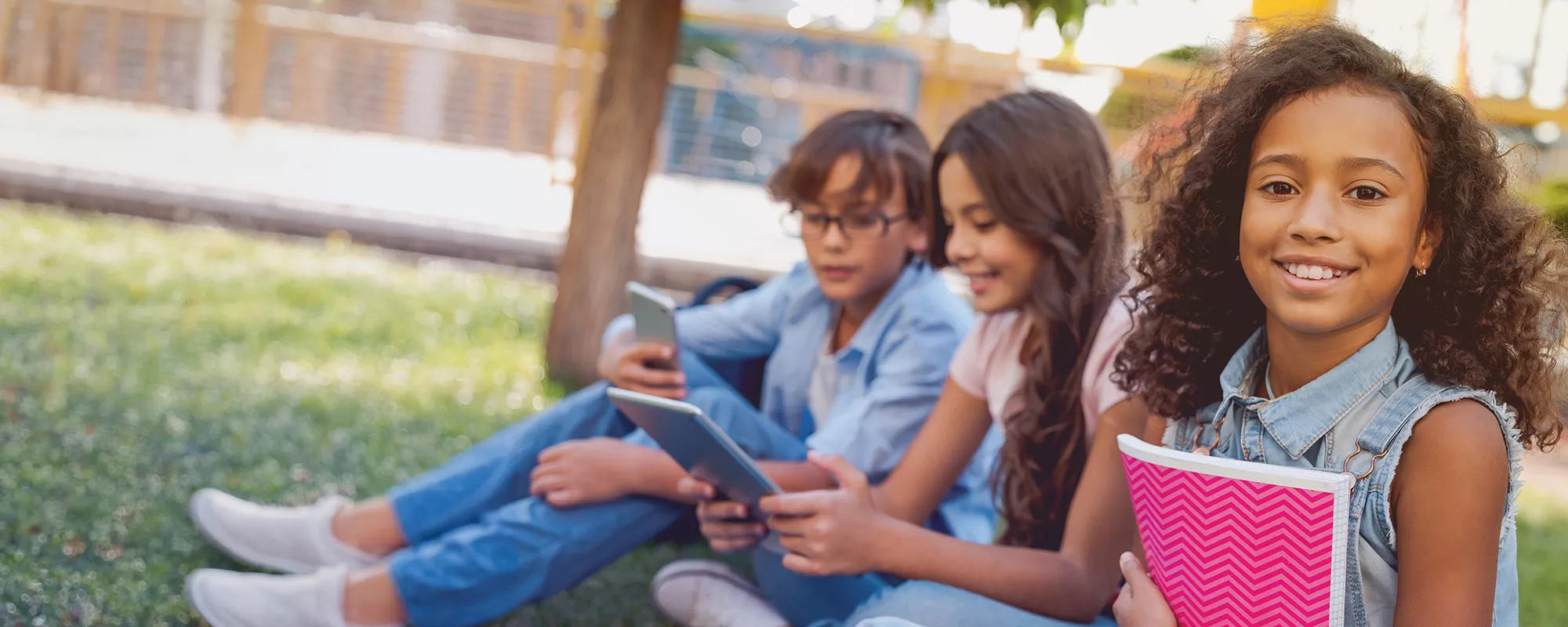 students in a school yard 