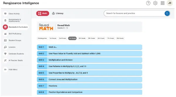 McGraw Hill Reveal Math in Renaissance Intelligence