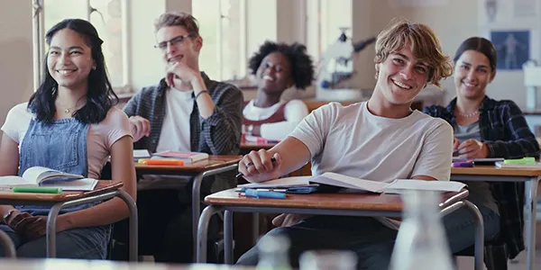 A group of students in a classroom