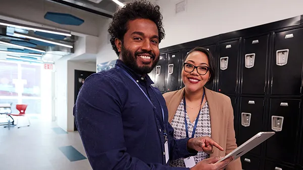 School leaders in a school corridor