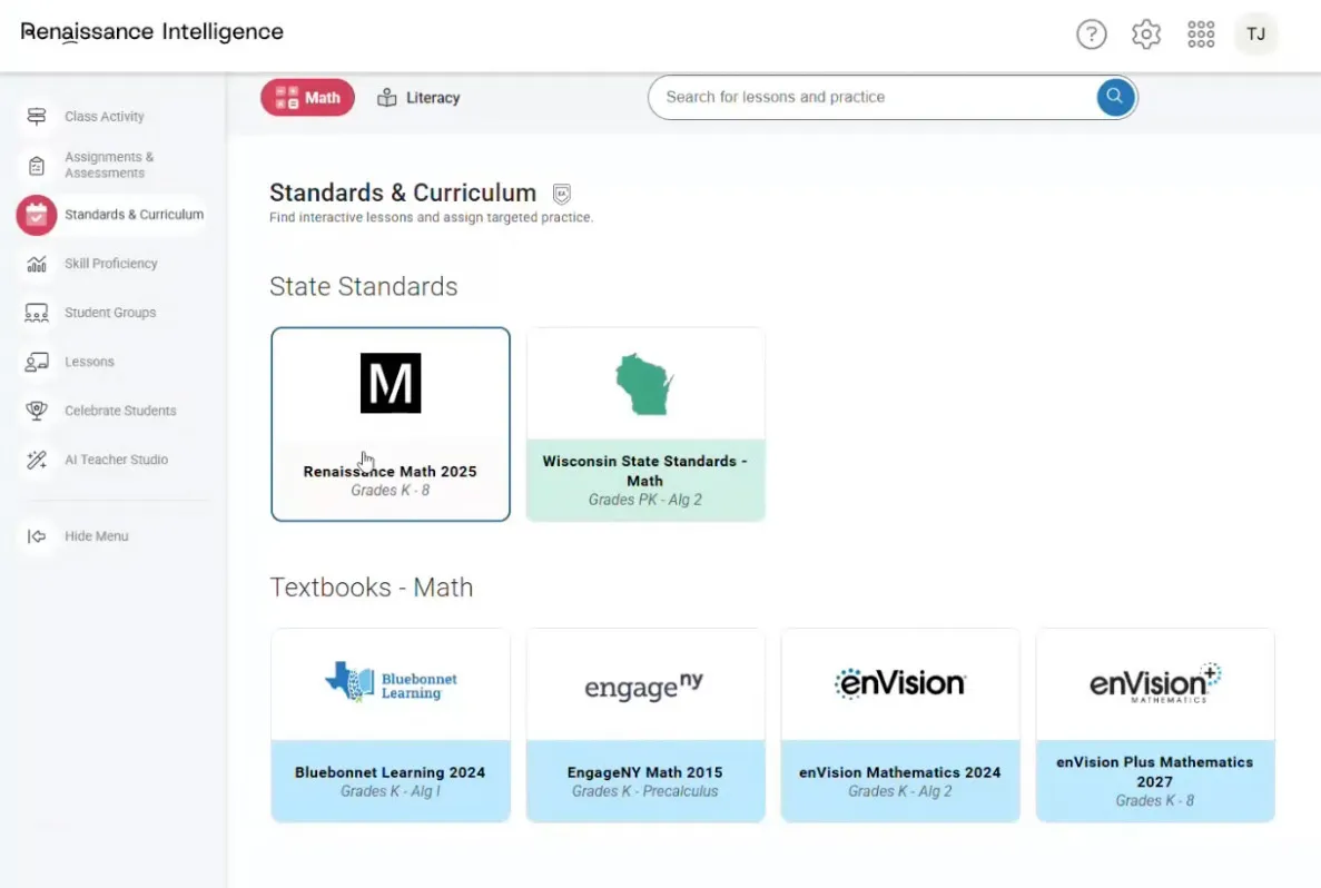 Renaissance Assessment Standards and Curriculum alignment